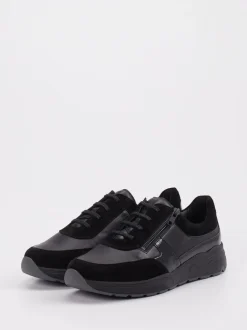 Solidus – Sneaker aus Velourleder und Glattleder Schwarz