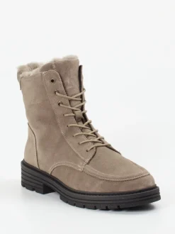Solidus – Stiefelette aus Veloursleder taupe