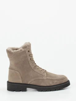 Solidus – Stiefelette aus Veloursleder taupe