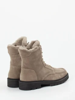 Solidus – Stiefelette aus Veloursleder taupe