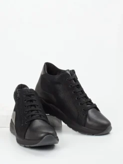 Solidus – Stiefelette aus geprägtem Leder schwarz