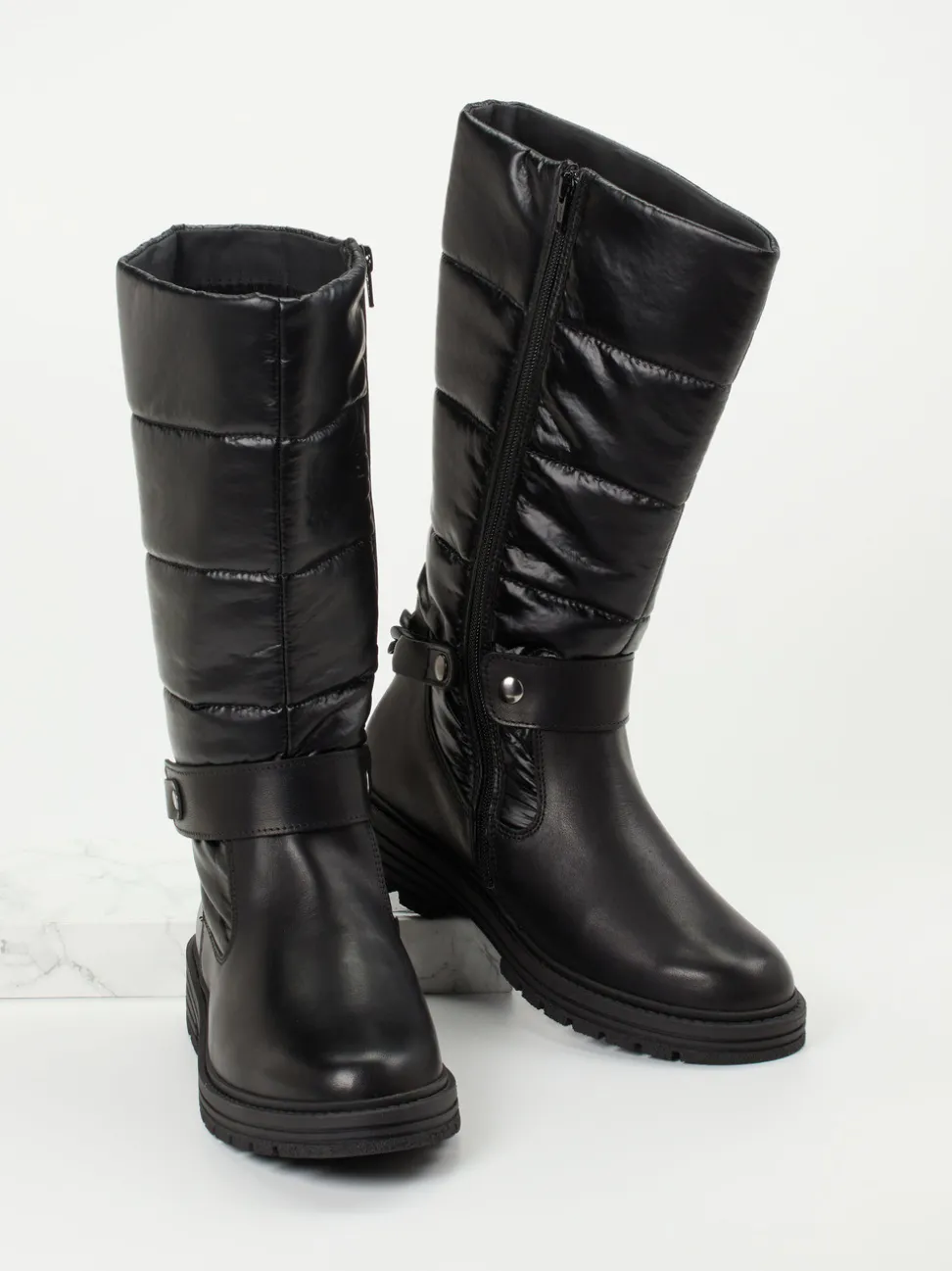 Solidus – Winterstiefel aus Kalbleder und Nylon Schwarz