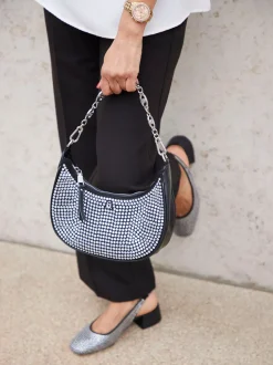 Steve Madden – Baguette Bag aus Synthetik mit Strass