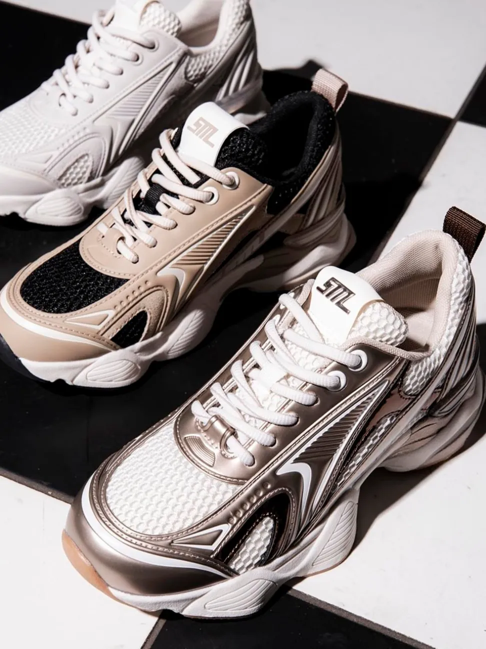 Steve Madden – Chunky Sneaker aus Synthetik in Beige