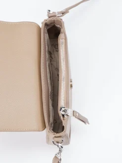 Steve Madden – Crossbody Bag aus Leder in Taupe