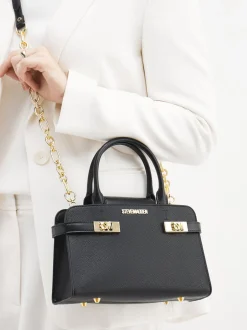 Steve Madden – Handtasche aus Leder in Schwarz
