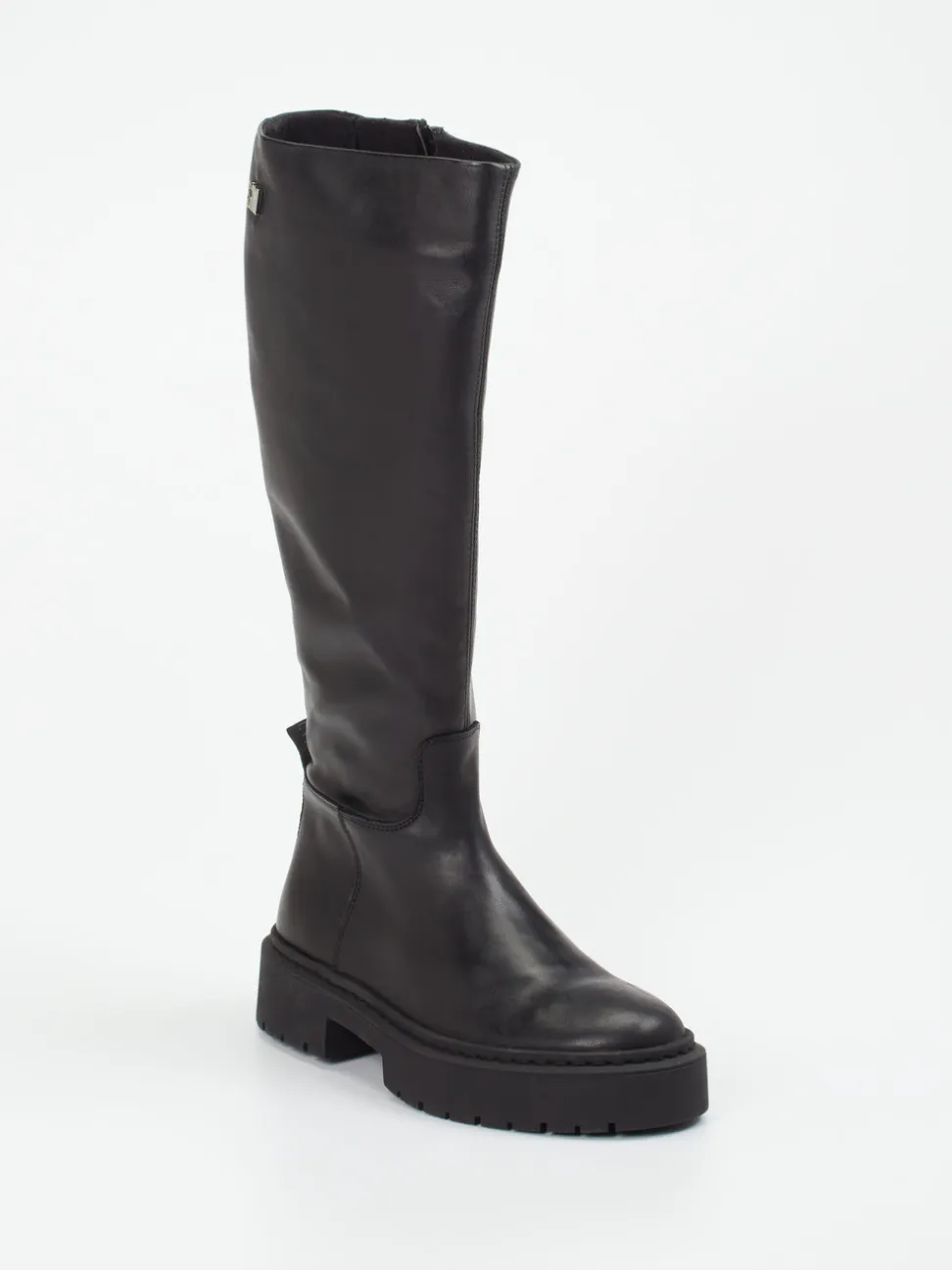 Steve Madden – Kniehohe Stiefel aus Glattleder Schwarz