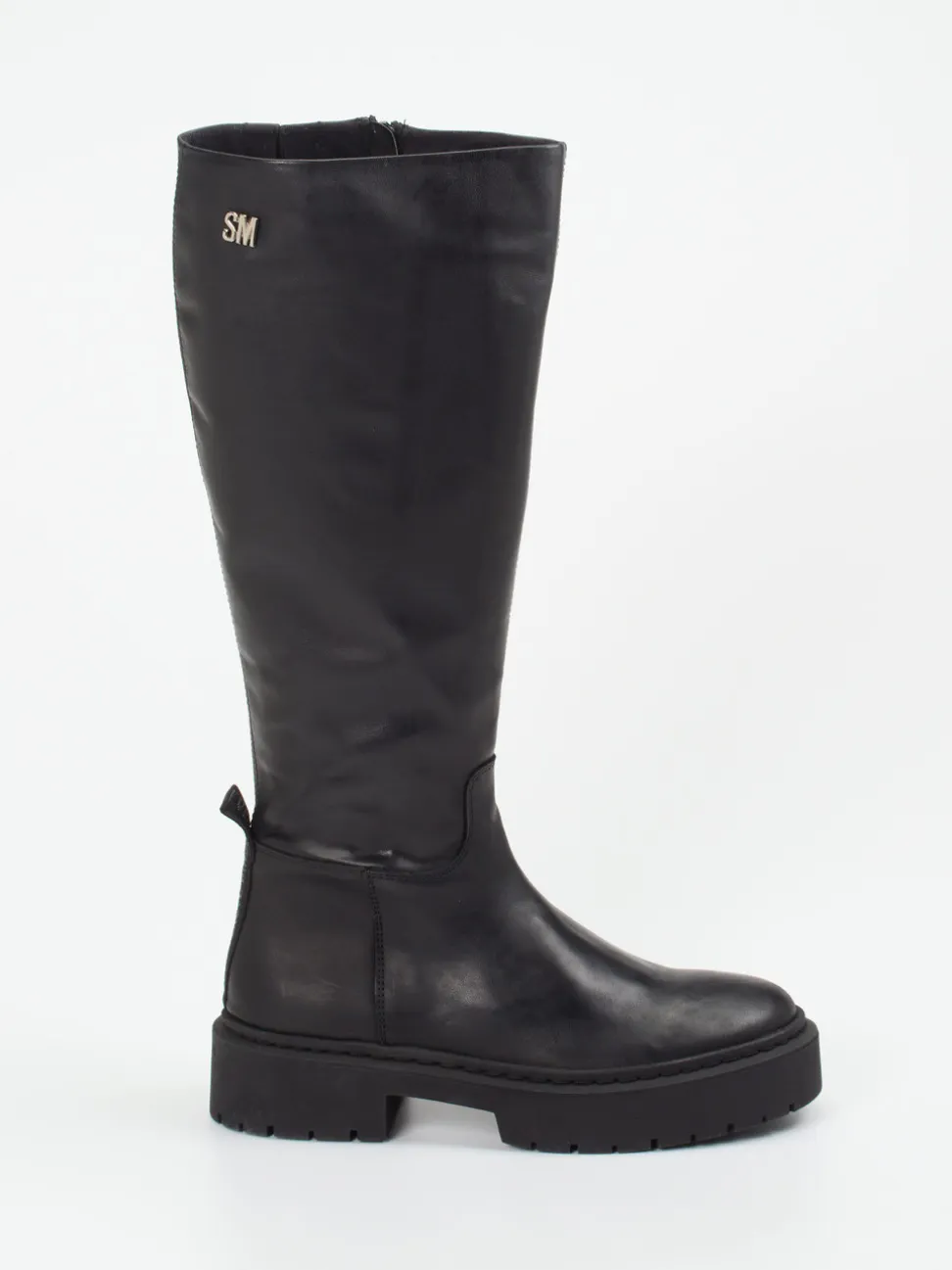 Steve Madden – Kniehohe Stiefel aus Glattleder Schwarz