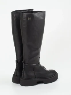 Steve Madden – Kniehohe Stiefel aus Glattleder Schwarz