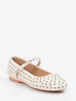 Steve Madden – Mary Jane Ballerinas aus Lederimitat cremeweiß