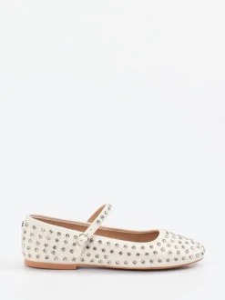 Steve Madden – Mary Jane Ballerinas aus Lederimitat cremeweiß