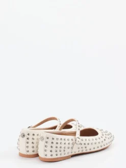 Steve Madden – Mary Jane Ballerinas aus Lederimitat cremeweiß