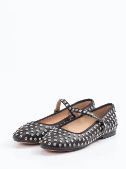 Steve Madden – Mary Jane Flats aus Lederimitat Schwarz