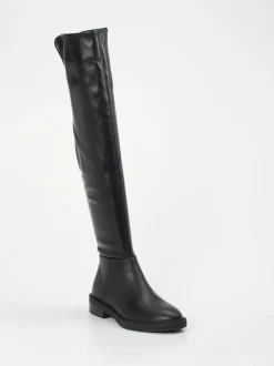 Steve Madden – Overknee-Stiefel aus veganem Glattleder Schwarz