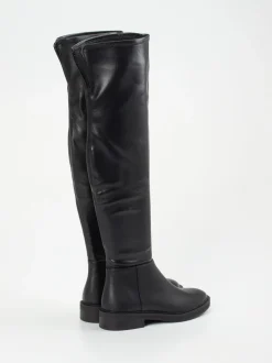Steve Madden – Overknee-Stiefel aus veganem Glattleder Schwarz