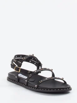 Steve Madden – Riemchensandale aus Lederimitat Schwarz