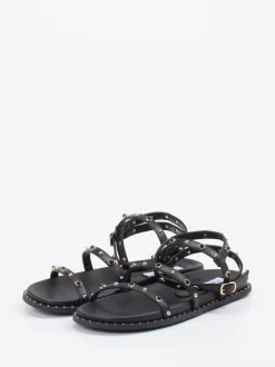 Steve Madden – Riemchensandale aus Lederimitat Schwarz