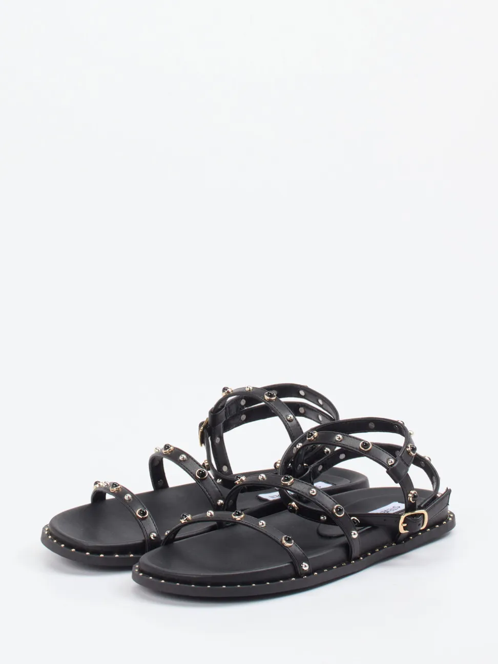 Steve Madden – Riemchensandale aus Lederimitat Schwarz