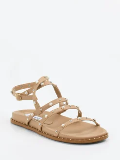 Steve Madden – Riemchensandale aus Lederimitat Beige