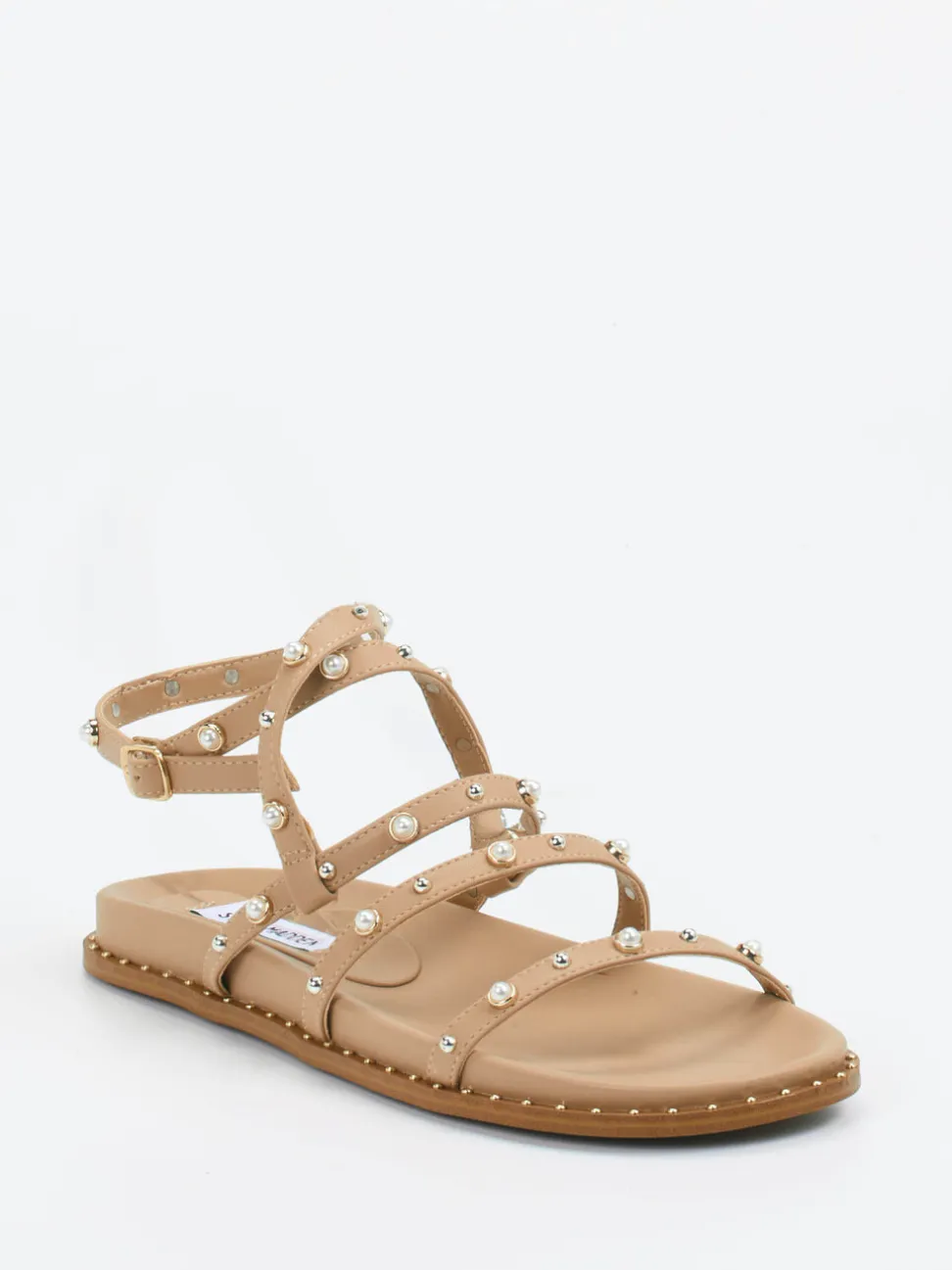 Steve Madden – Riemchensandale aus Lederimitat Beige