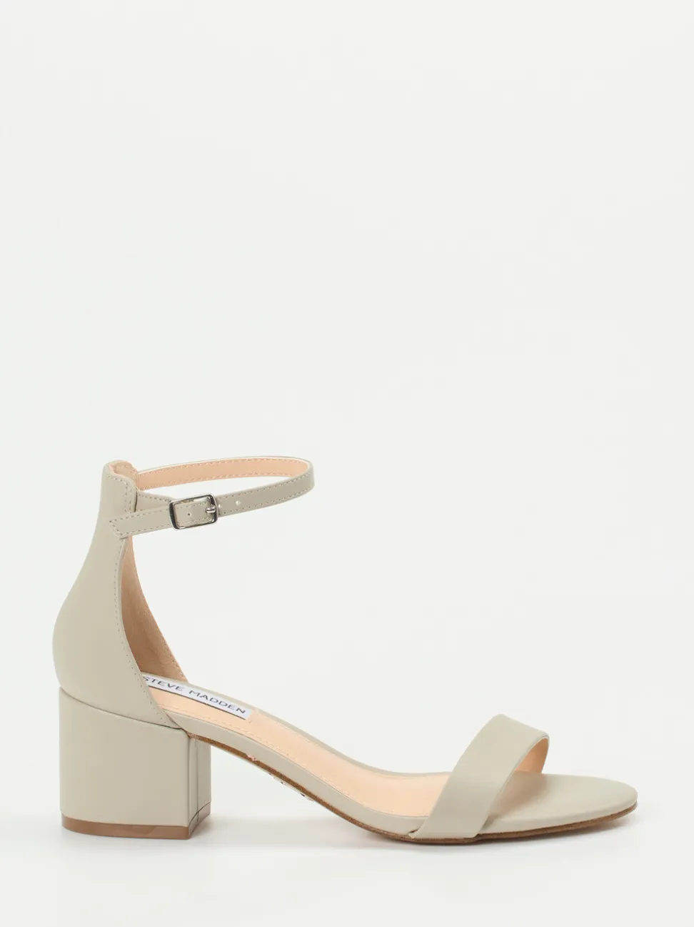 Steve Madden – Sandalette aus Kalbleder in Beigegrau