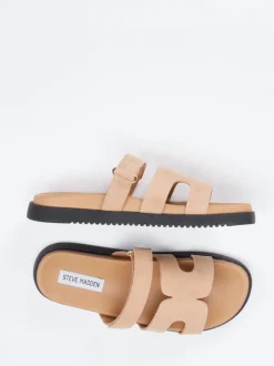 Steve Madden – Slides aus Veloursleder beige