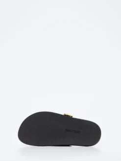 Steve Madden – Slides aus Synthetikleder Schwarz Gold