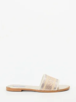 Steve Madden – Slides aus Textil mit Glitzerbesatz