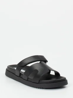 Steve Madden – Slides aus Kalbleder schwarz