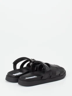 Steve Madden – Slides aus Kalbleder schwarz