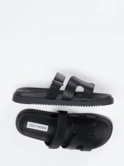 Steve Madden – Slides aus Kalbleder schwarz