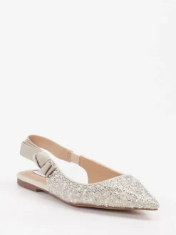 Steve Madden – Slingback-Ballerinas aus Textil in Silber