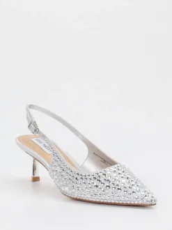 Steve Madden – Slingback-Pumps aus Synthetik in Silber