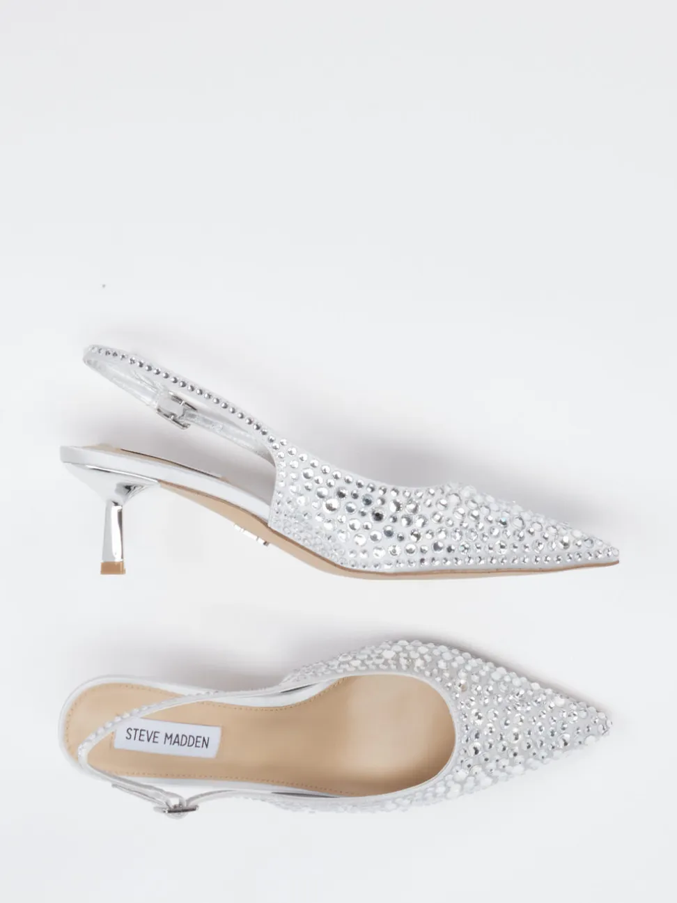 Steve Madden – Slingback-Pumps aus Synthetik in Silber
