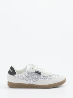 Steve Madden – Sneaker aus Veloursleder und Metallictextil