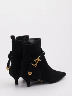Steve Madden – Stiefelette aus Veloursleder schwarz