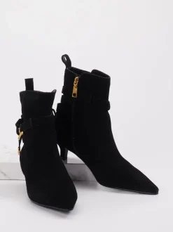 Steve Madden – Stiefelette aus Veloursleder schwarz