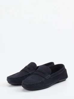 Studio Mode – Slipper aus Veloursleder Dunkelblau