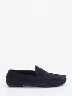 Studio Mode – Slipper aus Veloursleder Dunkelblau
