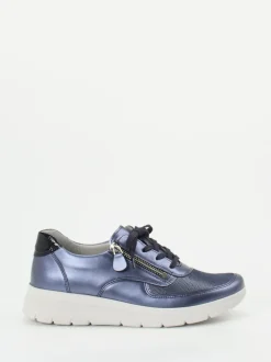 Stuppy – Komfort-Sneaker aus Stretchleder metallicblau