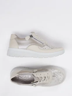 Stuppy – Komfort-Sneaker aus Stretchleder beige