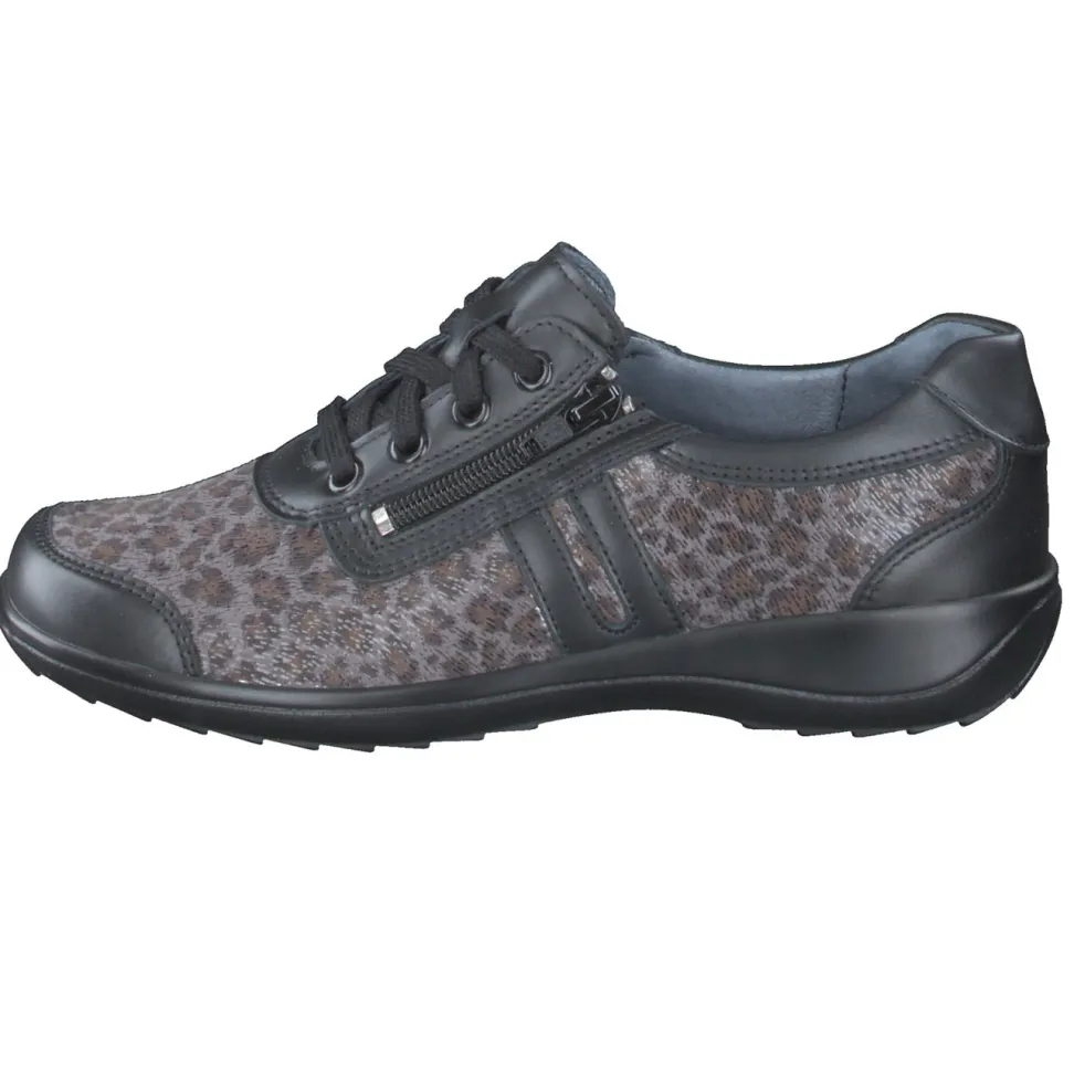 Stuppy – Komfort-Sneaker aus Kalbleder und Textil anthrazit