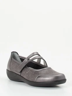 Stuppy – Mary Janes aus Stretch mit Metallicfinish
