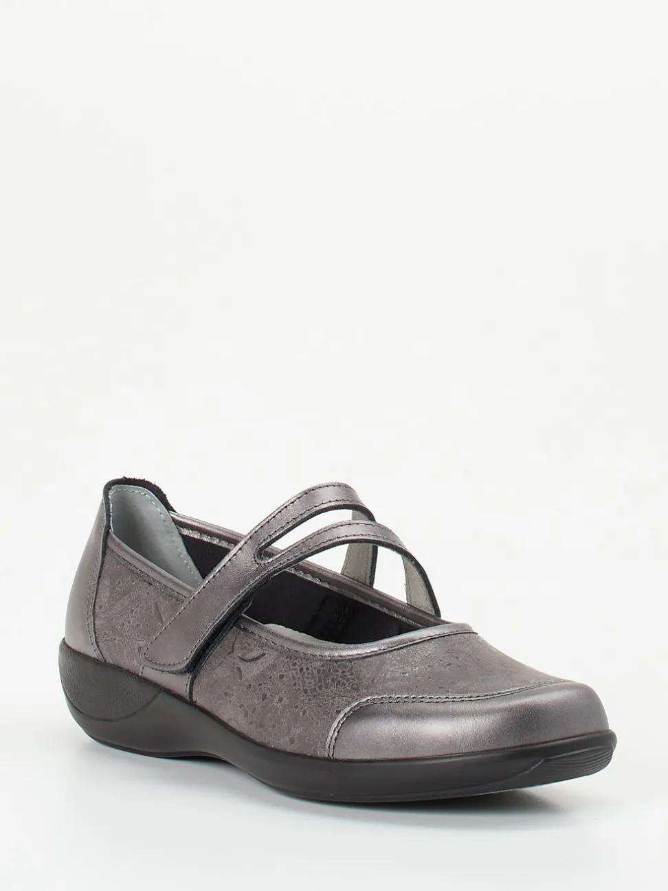 Stuppy – Mary Janes aus Stretch mit Metallicfinish