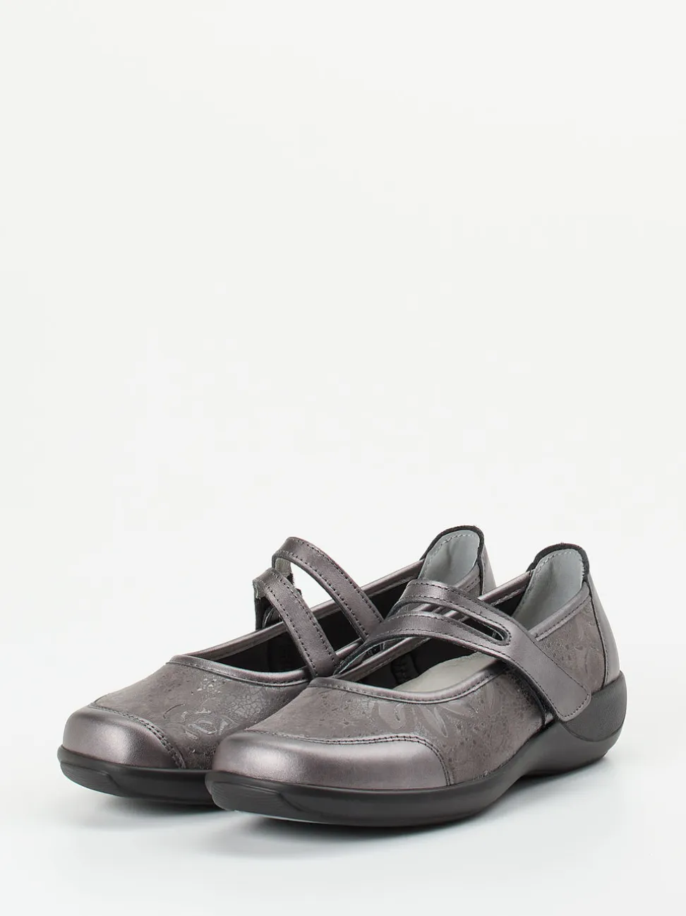 Stuppy – Mary Janes aus Stretch mit Metallicfinish