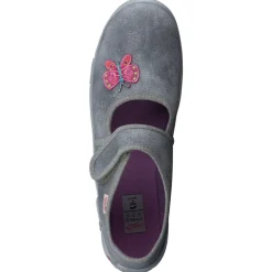 Superfit – Ballerina-Hausschuh aus Textil silbergrau