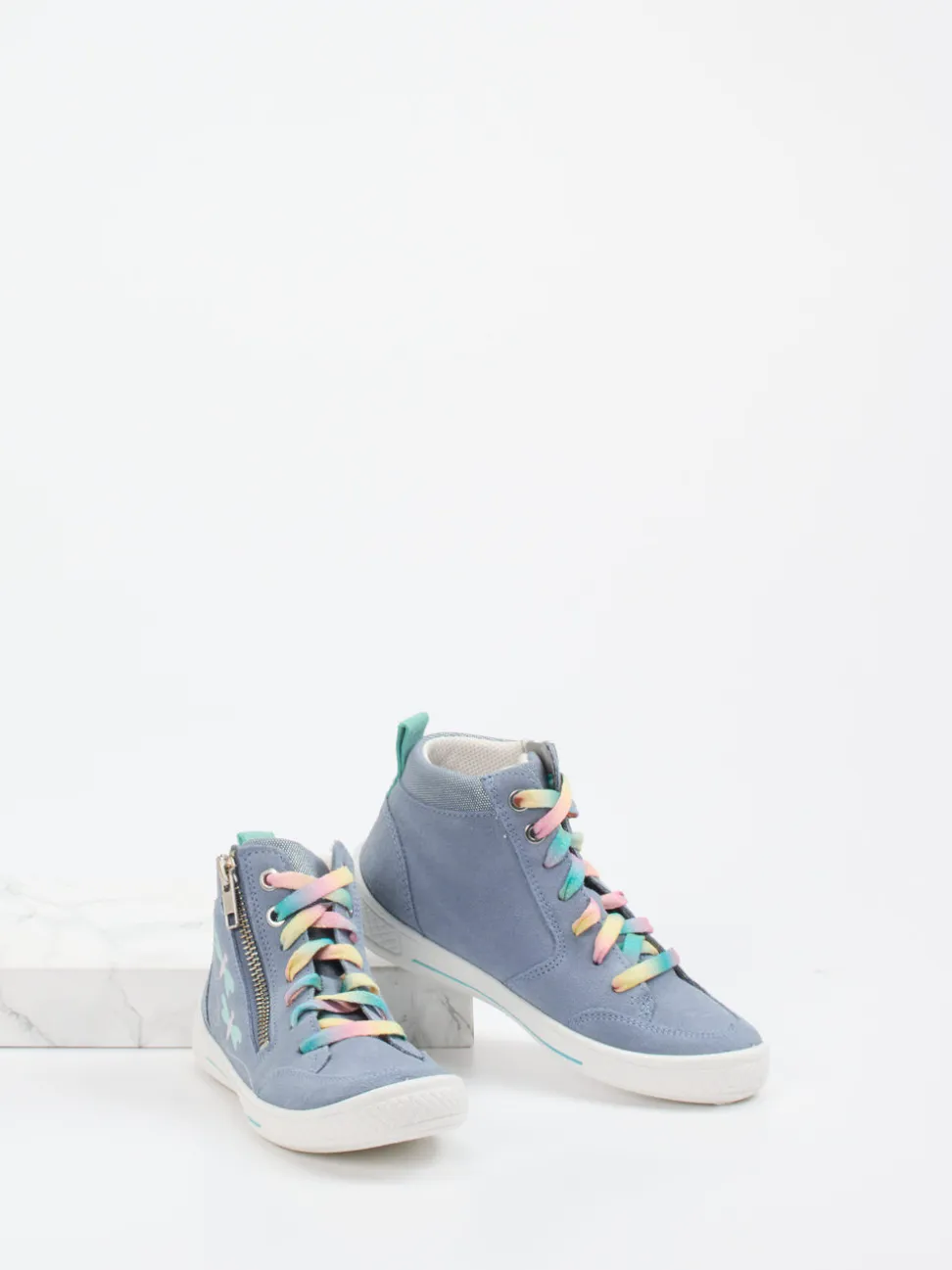 Superfit – High-Top Sneaker aus Veloursleder jeansblau