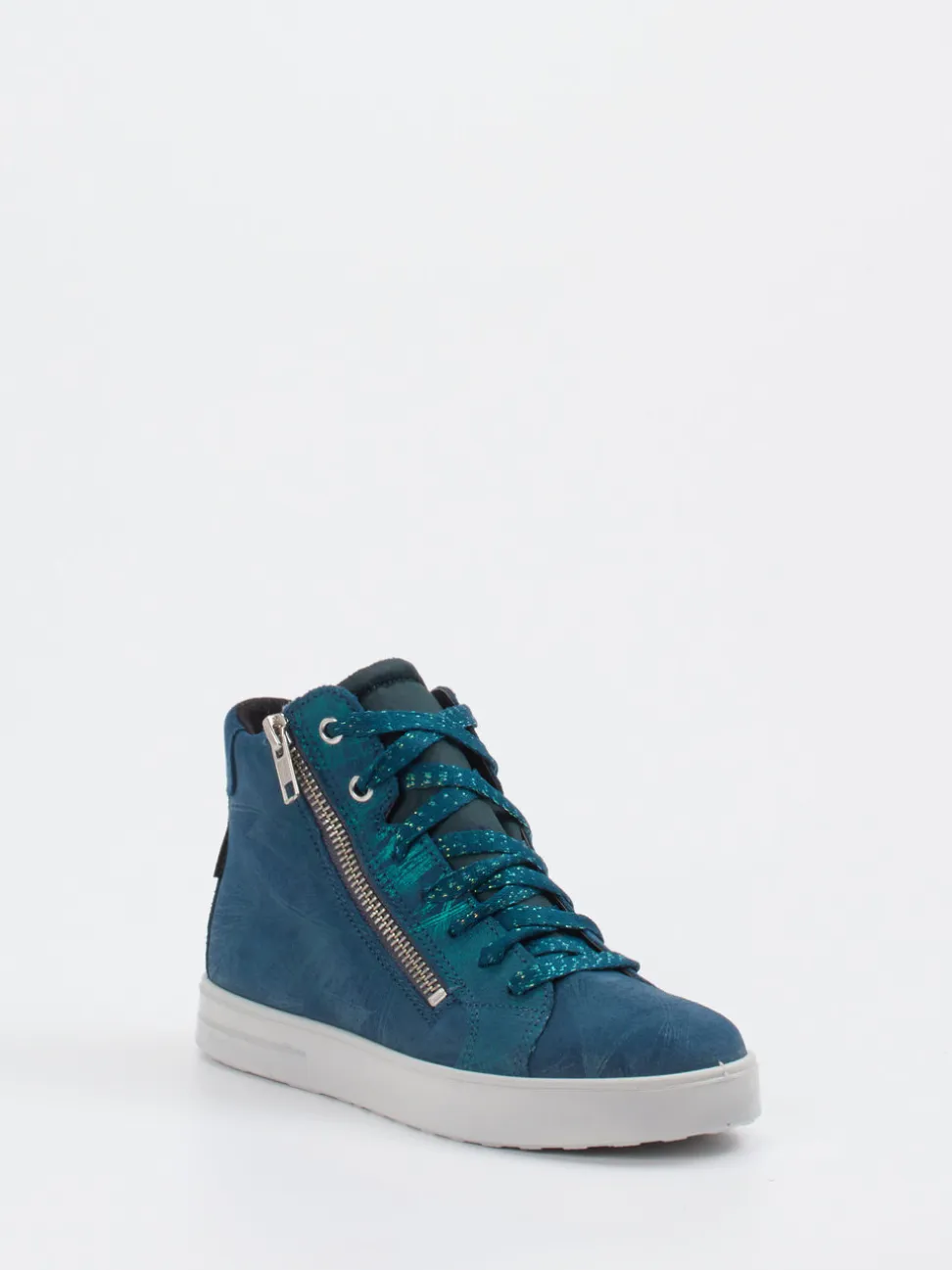 Superfit – High-Top Sneaker aus Veloursleder petrol