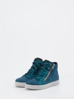 Superfit – High-Top Sneaker aus Veloursleder petrol