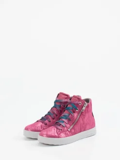 Superfit – High-Top-Sneaker aus Veloursleder pink